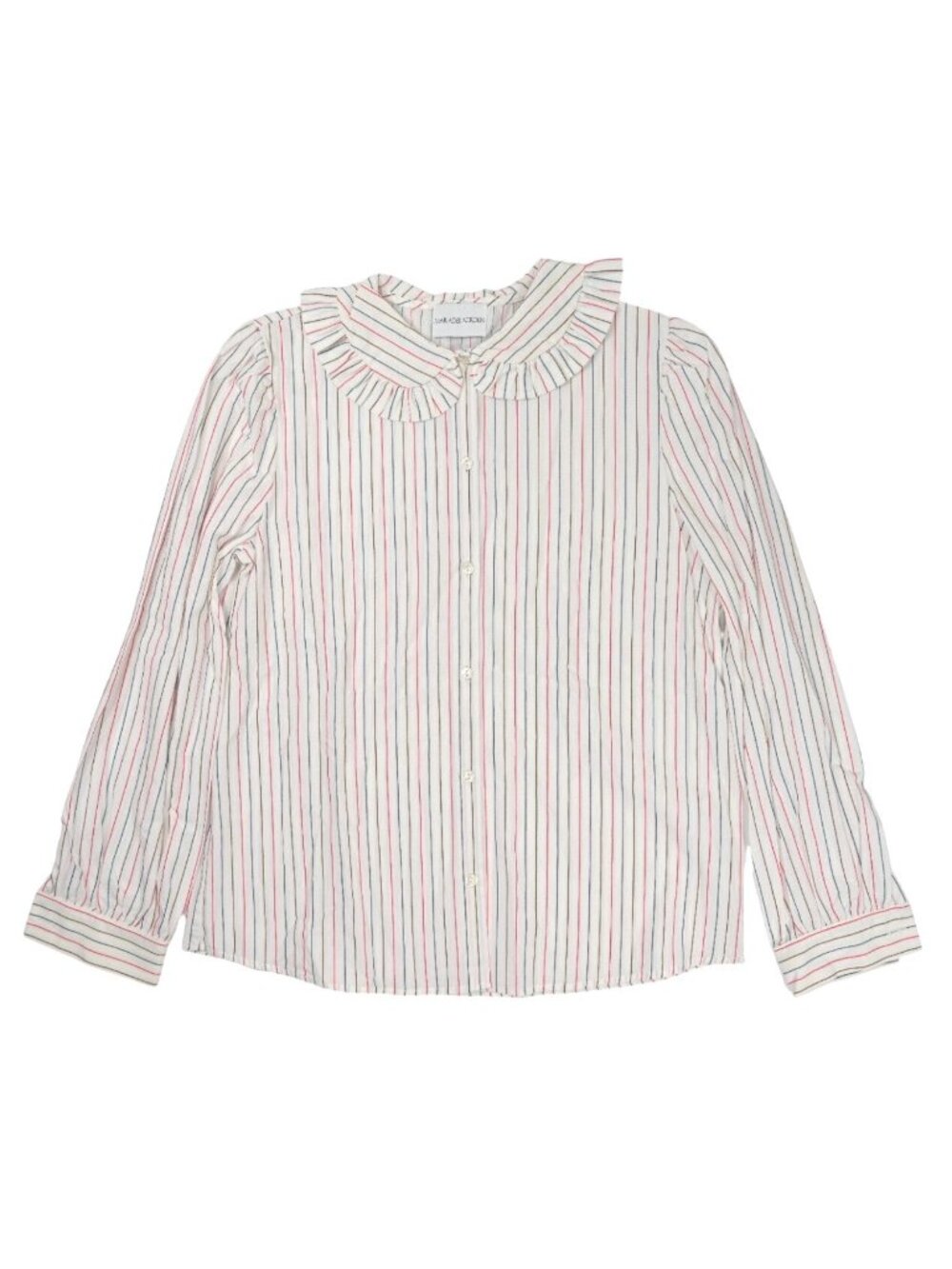 Maria de la Orden Button Front Shirt in White Stripe